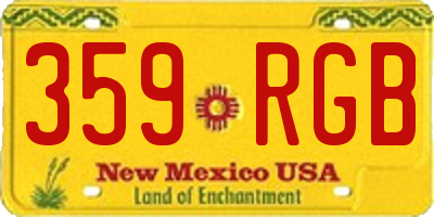 NM license plate 359RGB