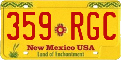 NM license plate 359RGC