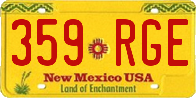 NM license plate 359RGE