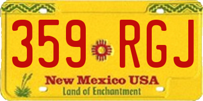 NM license plate 359RGJ