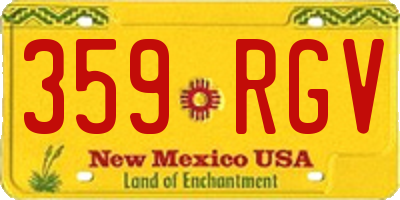 NM license plate 359RGV