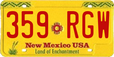 NM license plate 359RGW
