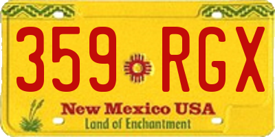 NM license plate 359RGX