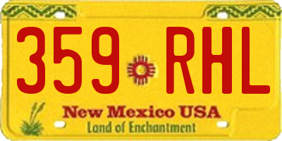 NM license plate 359RHL