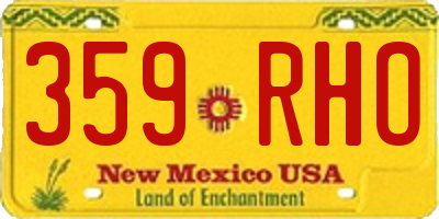NM license plate 359RHO