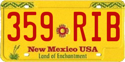 NM license plate 359RIB