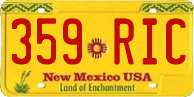 NM license plate 359RIC