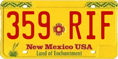NM license plate 359RIF