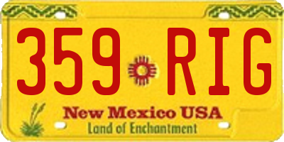 NM license plate 359RIG