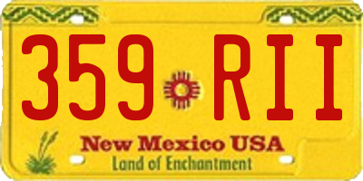 NM license plate 359RII