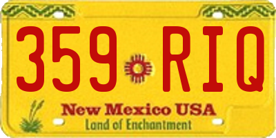 NM license plate 359RIQ