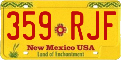 NM license plate 359RJF