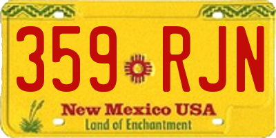 NM license plate 359RJN