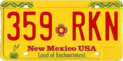NM license plate 359RKN