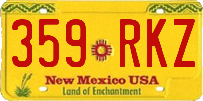 NM license plate 359RKZ