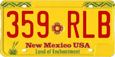 NM license plate 359RLB