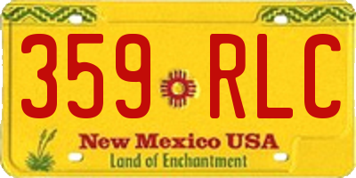 NM license plate 359RLC