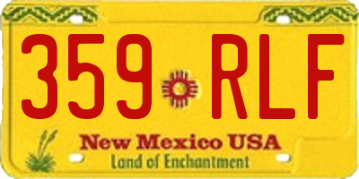 NM license plate 359RLF
