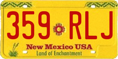 NM license plate 359RLJ