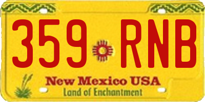 NM license plate 359RNB