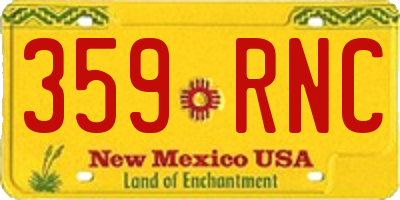 NM license plate 359RNC