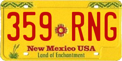 NM license plate 359RNG