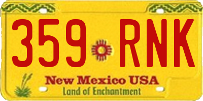 NM license plate 359RNK