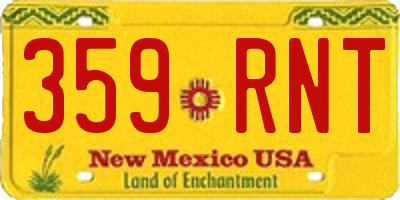 NM license plate 359RNT