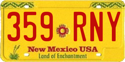 NM license plate 359RNY