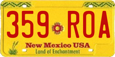 NM license plate 359ROA