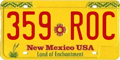 NM license plate 359ROC