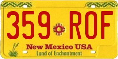 NM license plate 359ROF