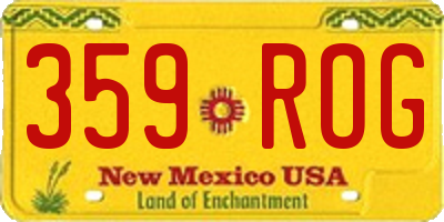 NM license plate 359ROG