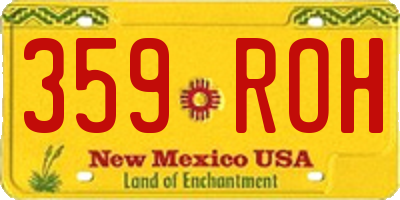 NM license plate 359ROH