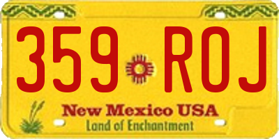 NM license plate 359ROJ