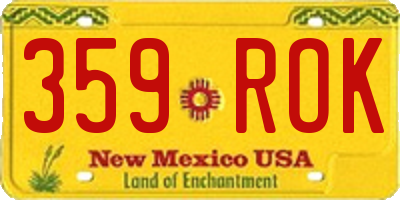 NM license plate 359ROK