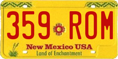 NM license plate 359ROM