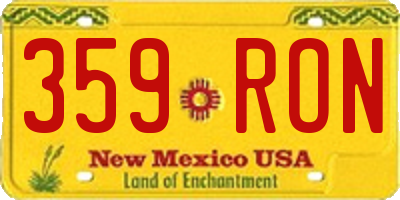 NM license plate 359RON