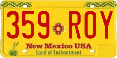 NM license plate 359ROY