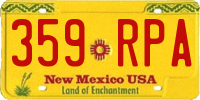 NM license plate 359RPA