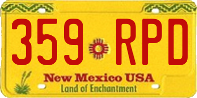 NM license plate 359RPD