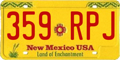 NM license plate 359RPJ