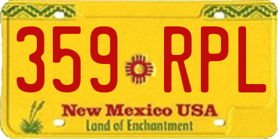 NM license plate 359RPL