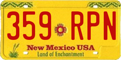 NM license plate 359RPN
