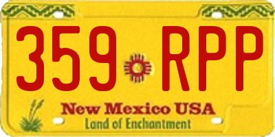NM license plate 359RPP