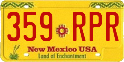 NM license plate 359RPR