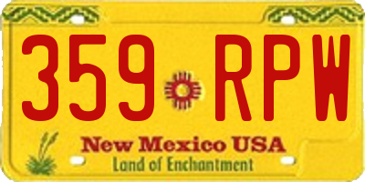 NM license plate 359RPW