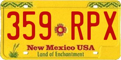 NM license plate 359RPX