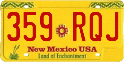 NM license plate 359RQJ