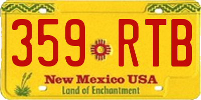 NM license plate 359RTB